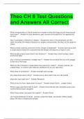 Theo CH 6 Test Questions and Answers All Correct 