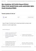 Bio-Medicine NCCAOM Board EXAM PRACTICE QUESTIONS AND ANSWERS 100&percnt; PASS GUARANTEED