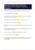 Nebraska MPJE SSP Exam Questions and Complete Solutions Graded A  Bundle Compilation