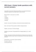 SPA Exam 1 Study Guide questions with correct answers