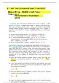 EXCEL CRASH COURSE EXAM 2024 LATEST VERSION FROM WALL STREET QUESTIONS AND 100&percnt; CORRECT ANSWERS &lpar;BRAND NEW&excl;&excl;&rpar;&sol;WSP EXCEL CRASH COURSE