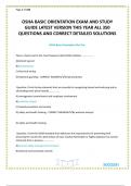 OSHA BASIC ORIENTATION EXAM AND STUDY GUIDE LATEST VERSION THIS YEAR ALL 350 QUESTIONS AND CORRECT DETAILED SOLUTIONS  