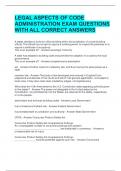 LEGAL ASPECTS OF CODE ADMINISTRATION EXAM QUESTIONS WITH ALL CORRECT ANSWERS  