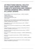 ATI PROCTORED MENTAL HEALTHY STUDY GUIDE &vert;NEWEST 2024&sol;2025 COMPLETE QUESTIONS AND CORRECT VERIFIED ANSWERS &vert;WELL GRADED A&plus;&vert; LATEST UPDATE