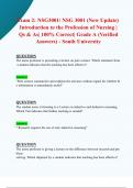 Exam 2&colon; NSG 3001&sol; NSG3001 &lpar;New 2025&sol; 2026 Update&rpar; Introduction to the Profession of Nursing &vert; Qs & As&vert; Grade A&vert; 100&percnt; Correct &lpar;Verified Answers&rpar; &ndash; South University