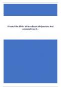 Private Pilot Glider Written Exam All Questions And Answers Rated A&plus;