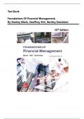 TEST BANK For Foundations of Financial Management&comma; 18th Edition by Stanley Block&comma; Geoffrey Hirt&comma; Bartley Danielsen &vert;All  Chapters 1 - 21 Included &vert;Complete Guide A&plus;