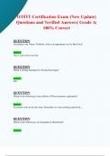 OTFIT Certification Exam &lpar;New 2025&sol; 2026 Update&rpar; Questions and Verified Answers&vert; Grade A&vert; 100&percnt; Correct