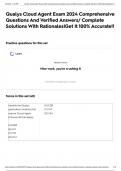 Qualys Cloud Agent Exam 2024 Comprehensive Questions And Verified Answers&sol; Complete Solutions With Rationales&vert;Get It 100&percnt; Accurate&excl;&excl;