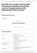 BIOL 1001 LSU Crousillac Final Final 2024 Comprehensive Questions And Verified Answers&sol; Complete Solutions With Rationales&vert;Get It 100&percnt; Accurate&excl;&excl;