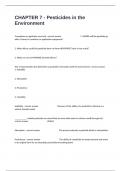 CHAPTER 7 - Pesticides in the Environment Actual Real Practice Exam Updated Questions And  Detailed Answers&period;