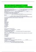 BIO 669 INNATE IMMUNITY EXAM QUESTIONS WITH CORRECT ANSWERS
