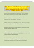 TIMS - National Traffic Incident Management &lpar;Tim&rpar; Responder Training Program Questions & Answers &vert;Questions with 100&percnt; Correct Answers &vert; Verified &vert; Updated 2025