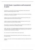 HI 410 Exam 1 questions well answered to pass