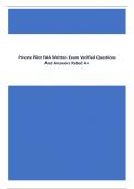 Private Pilot FAA Written Exam Verified Questions And Answers Rated A&plus;