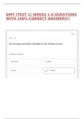DMT &lpar;TEST 1&rpar; WEEKS 1-6 QUESTIONS WITH 100&percnt; CORRECT ANSWERS&excl;&excl;