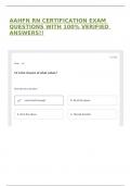 AAHFN RN CERTIFICATION EXAM QUESTIONS WITH 100&percnt; VERIFIED ANSWERS&excl;&excl;