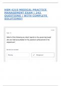HSM 4215 MEDICAL PRACTICE MANAGEMENT EXAM &vert; 242 QUESTIONS &vert; WITH COMPLETE SOLUTIONS&excl;&excl;