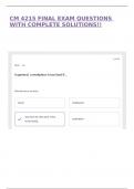CM 4215 FINAL EXAM QUESTIONS WITH COMPLETE SOLUTIONS&excl;&excl;