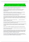DECA Entrepreneurship Practice Test Questions And Answers &vert; Latest Update