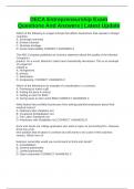 DECA Entrepreneurship Exam Questions And Answers &vert; Latest Update