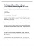 Pathophysiology Midterm Exam Questions And All Complete Answers&period;
