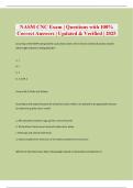 NASM CNC Exam &vert; Questions with 100&percnt;Correct Answers &vert; Updated & Verified &vert; 2025