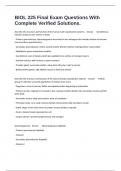 BIOL 225 Final Exam Questions With Complete Verified Solutions&period;