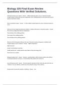 Biology 225 Final Exam Review Questions With Verified Solutions&period;
