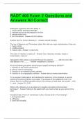 RADT 400 Exam 2 Questions and Answers All Correct 