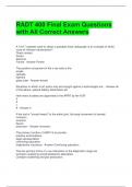 RADT 400 Final Exam Questions with All Correct Answers 