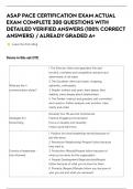 ASAP PACE CERTIFICATION EXAM ACTUAL EXAM COMPLETE 300 QUESTIONS WITH DETAILED VERIFIED ANSWERS &lpar;100&percnt; CORRECT ANSWERS&rpar; &sol; ALREADY GRADED A&plus;