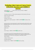 Technology Sales Course at Course Careers UPDATED Questions and CORRECT  Answers