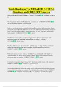 Work Readiness Test UPDATED ACTUAL  Questions and CORRECT Answers