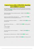 Course Careers Q&A UPDATED Questions  and CORRECT Answers