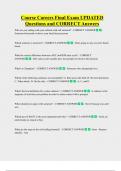 Course Careers Final Exam UPDATED Questions and CORRECT Answers