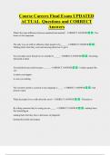 Course Careers Final Exam UPDATED ACTUAL Questions and CORRECT  Answers