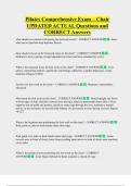 Pilates Comprehensive Exam &ndash; Chair UPDATED ACTUAL Questions and  CORRECT Answers