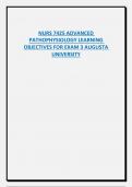NURS 7425 ADVANCED  PATHOPHYSIOLOGY LEARNING  OBJECTIVES FOR EXAM 3 AUGUSTA  UNIVERSITY