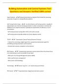 building automation EXAMS BUNDLE &vert;Questions Solved 100&percnt; Correct&vert; Verified Solutions-Newest 2025