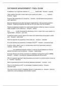 DATABASE MANAGEMENT- FINAL EXAM