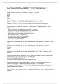 DATABASE MANAGEMENT SYSTEMS EXAM 1