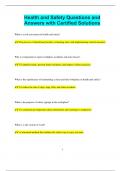 Health and Safety Questions and Answers with Certified Solutions
