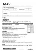 AQA GCSE HISTORY  8145-1B-A Paper 1 Section B&sol;A&colon; Conflict and tension&colon; the First World War&comma; 1894&ndash;1918  question paper june 2024 