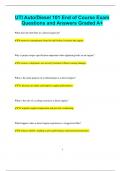 UTI Auto&sol;Diesel 101 End of Course Exam Questions and Answers Graded A&plus;
