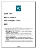 ECON 1002 Microeconomics Final Exam &lpar;Qns & Ans&rpar; 2025 WU&period;