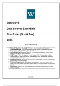 DSCI 2010 Data Science Essentials Final Exam &lpar;Qns & Ans&rpar; 2025 WU