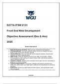 D277A ITSW 2131 Front End Web Development OA &lpar;Qns & Ans&rpar; 2025&period;