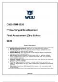 C929 ITIM 6520 IT Sourcing & Development FA &lpar;Qns & Ans&rpar; 2025