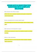 ASVAB AUTO & SHOP PRACTICE QUESTIONS WITH COMPLETE  SOLUTIONS
